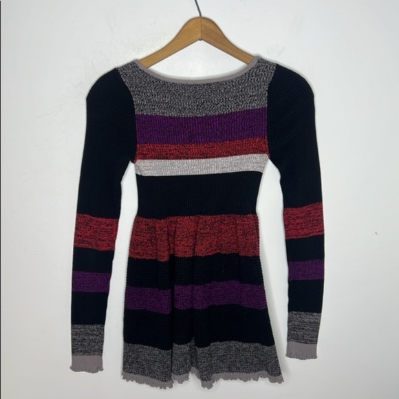 WE THE FREE People Striped Waffle Knit Scoop neck long sleeve peplum top - Picture 4 of 10